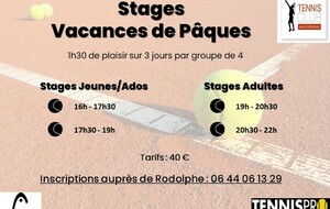 STAGES VACANCES DE PAQUES